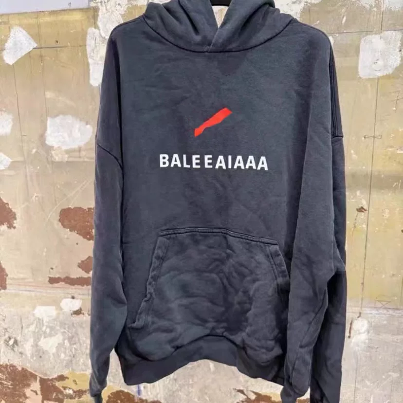 Balenciaga Logo Hoodie Black