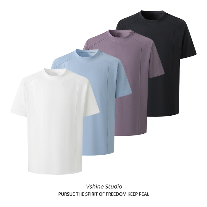 2026 New Men's Round-Neck Structured Moisture-Wicking Quick-Dry Shirt Trendy Brand Fashion Simple Loose Sports T-Shirt for Men