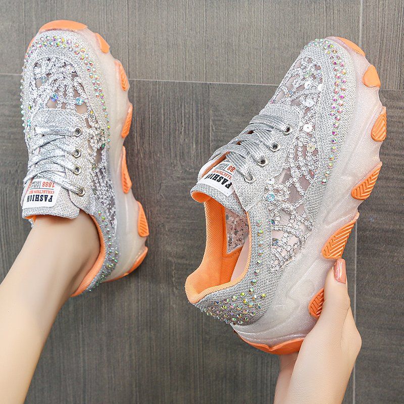 Mesh Shoes for Women, Popular Breathable Dad Shoes, 2024 Trendy ins Mesh Summer Fashion Sports Casual Versatile Thick-soled Shoes