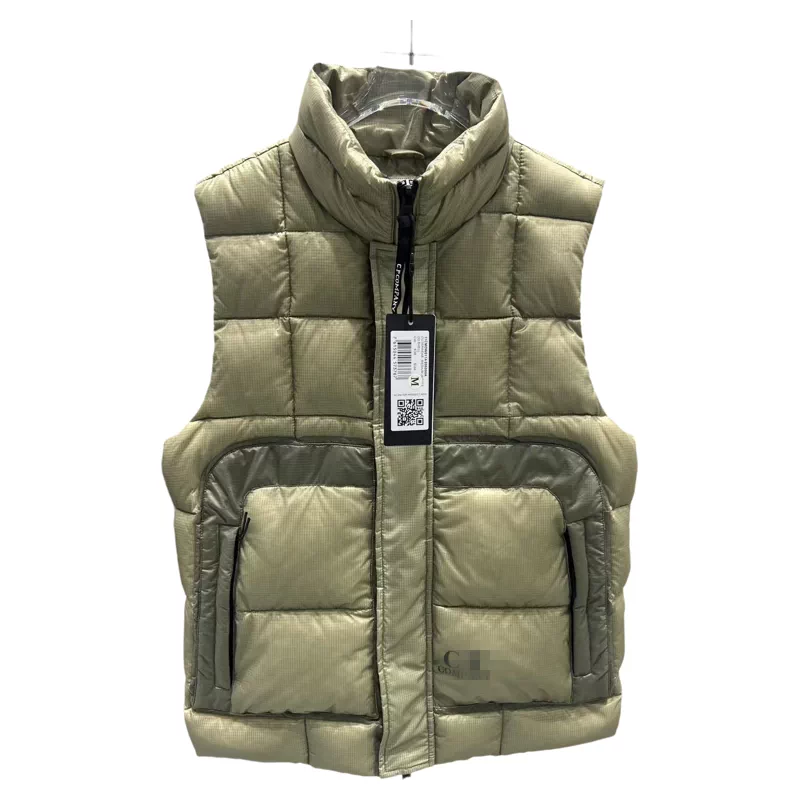 25 New Models of Cp Outdoor Lightweight Warm down Vest for Men, Stand Collar, Zipper, Loose Fit, Casual, Thickened Vest for Outerwear, Trendy
