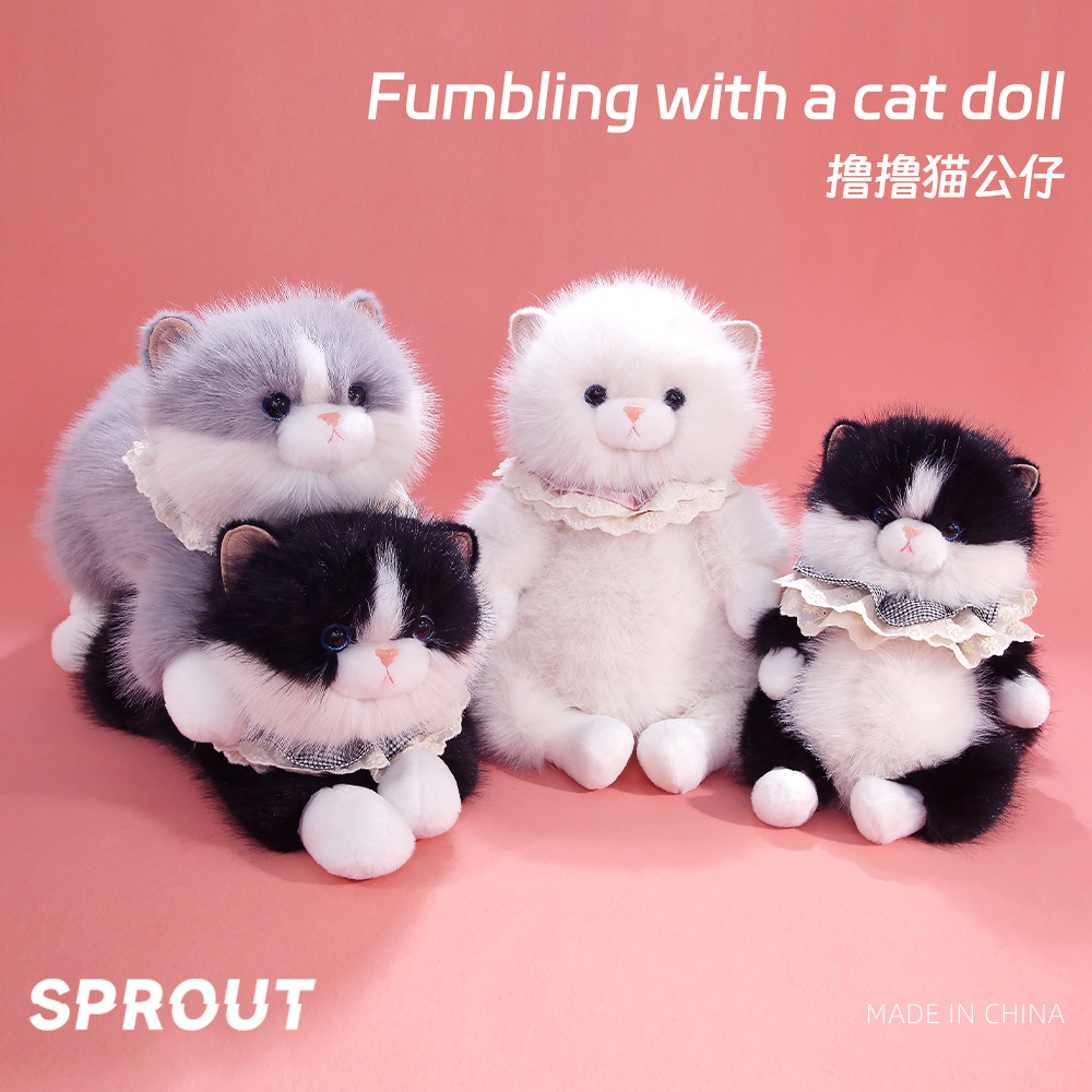 New Cute Plush Realistic Cat Doll Toy Pillow Decoration Companion Birthday Gift Wholesale