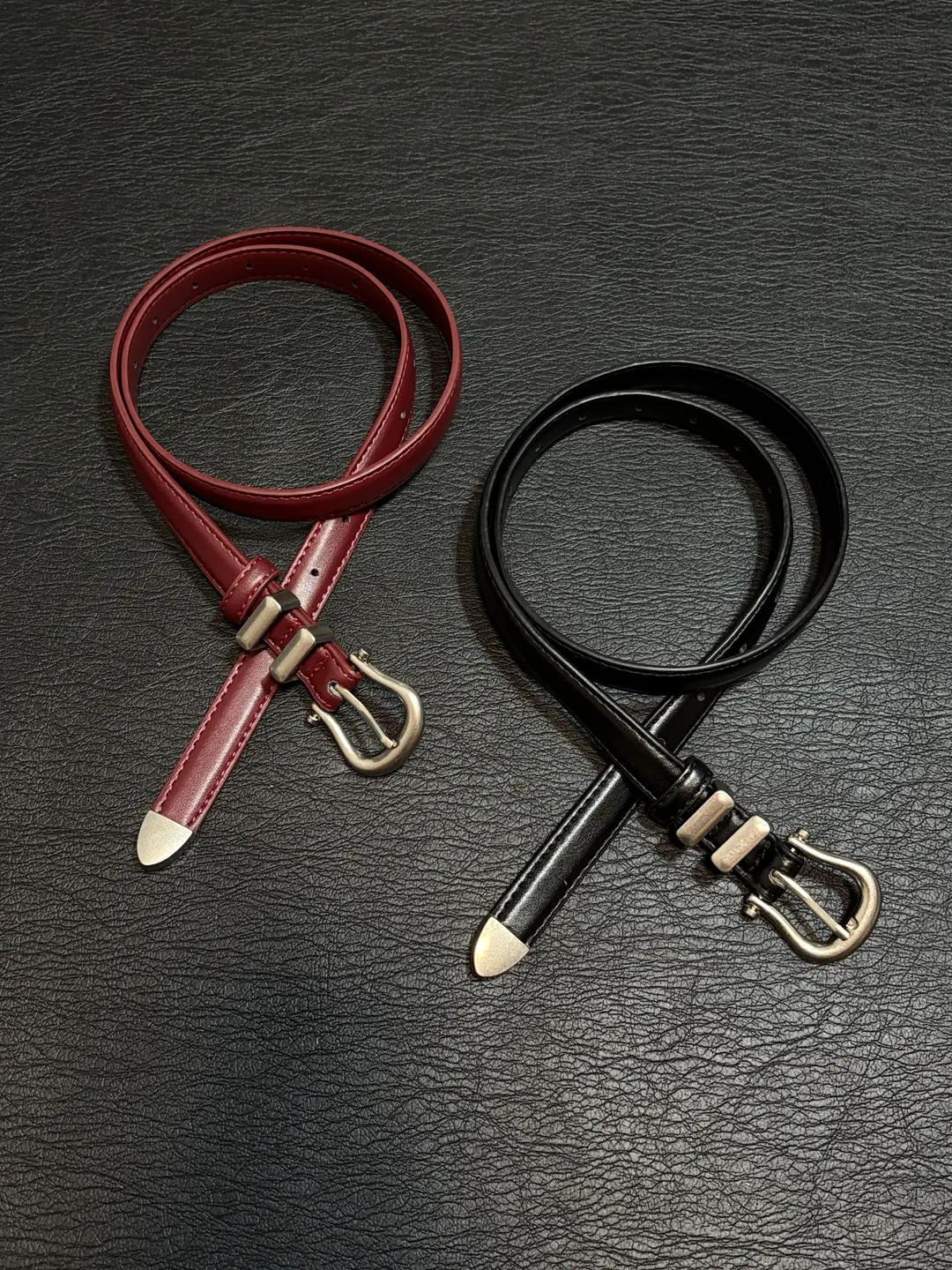 Careful with the Cuffs, Cleanfit Musical Note Horseshoe Buckle Simple Belt Versatile Narrow Version Daily Commute Unisex Belt