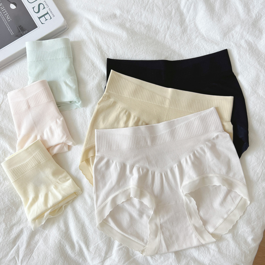 N8607 Modal Seamless Ice Cream Color Mid-high Waist Abdominal Hip-lifting Traceless Underwear Cotton Bottom Crotch 7A Bacteriostasis