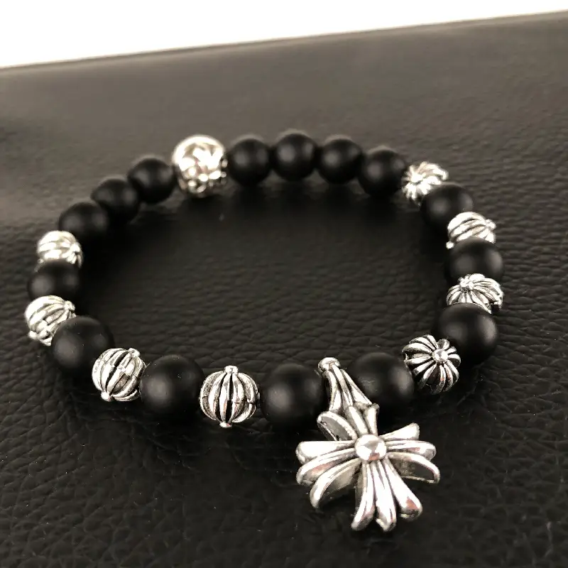 Yakidi/ Retro Stylish Silver-Plated Cross Couple Alloy Bracelet for Boys and Girls, Ins Punk Style Bracelet