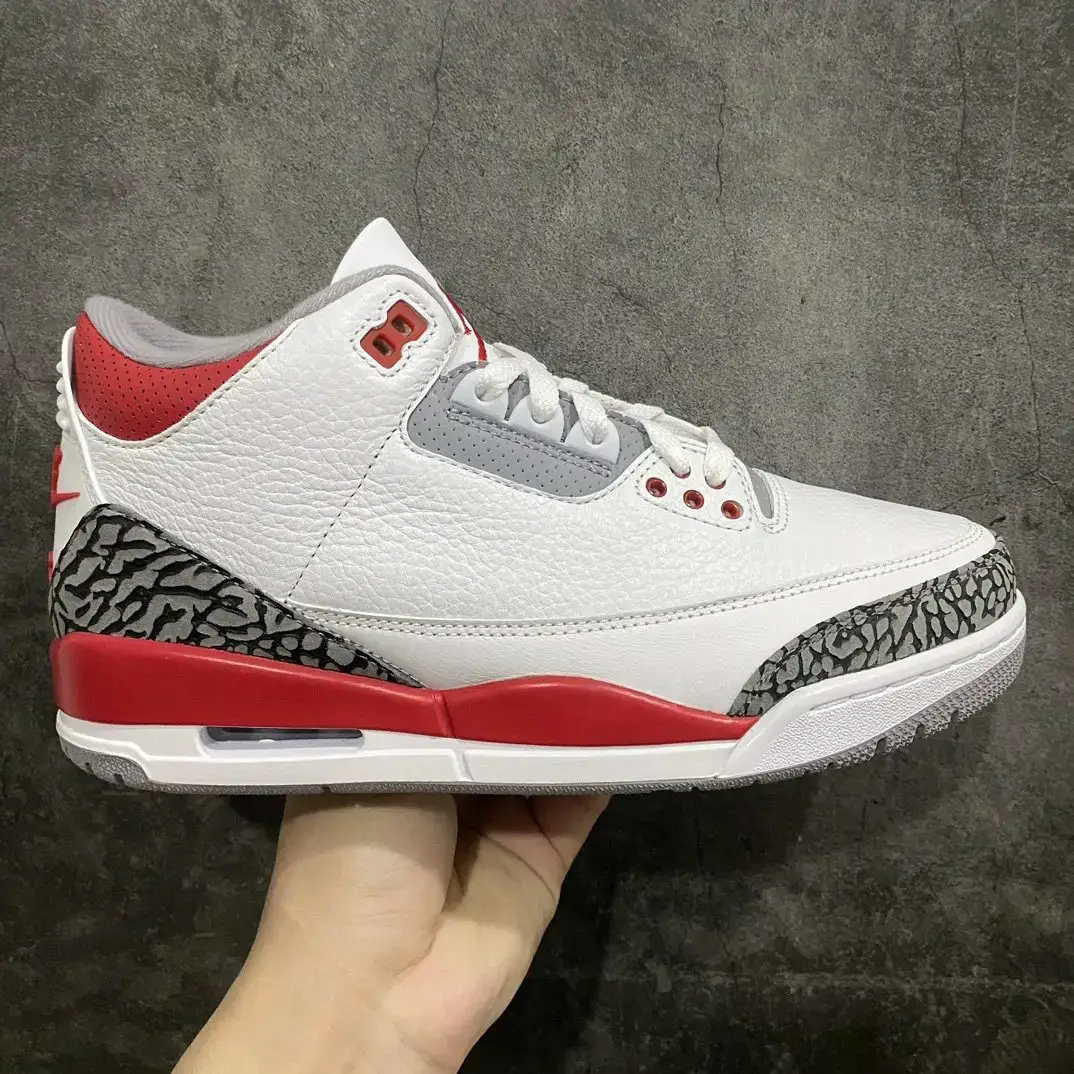 现货供应 Air Jordan AJ3 Retro 火焰红纯原品质 原纸板楦头开发 定制优质皮料 完美鞋型匹配公司货 正确TPU鞋舌锁扣 最新原厂底模 大底卡色咬花完美必备鞋款 运动篮球鞋