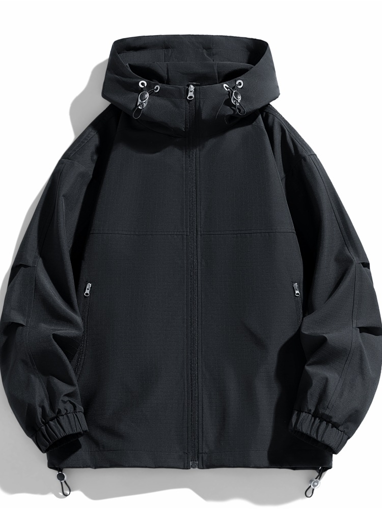 American Trendy Brand Hooded Work Jacket Men's Loose Autum Men's 2025 New Windbreaker Casual Jacket