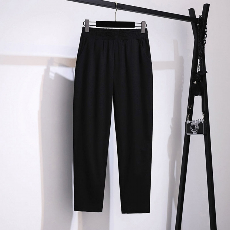 Plus Size Harem Pants for Women Summer High Waist Slimming Loose Wide-Leg Carrot Pants for Students