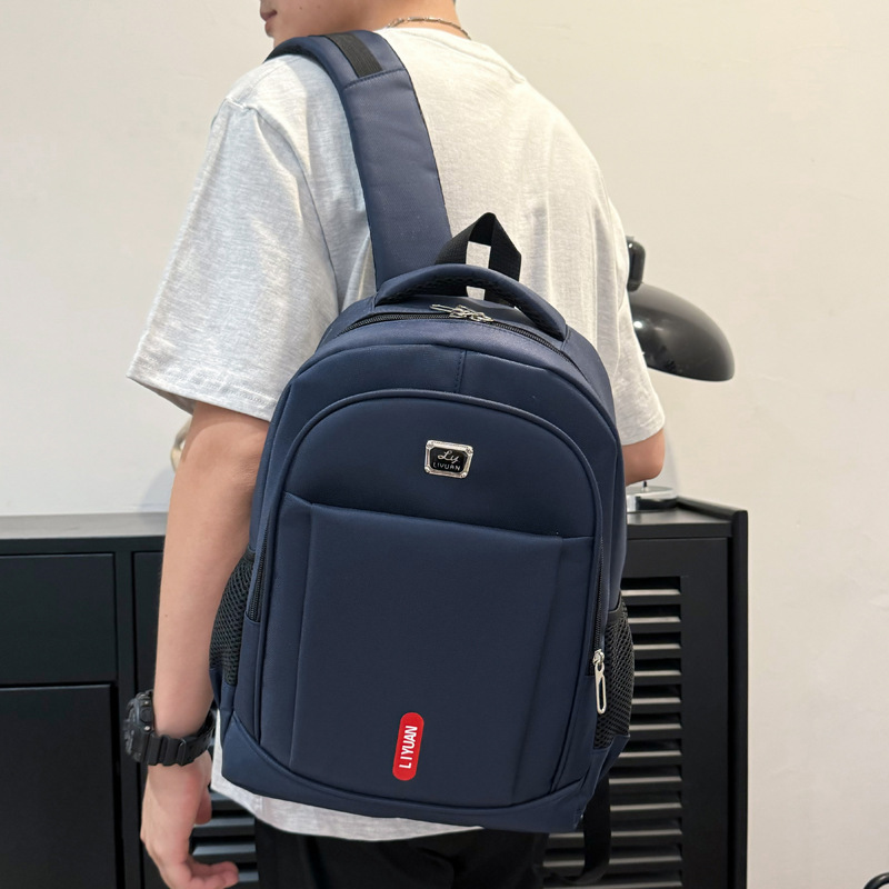 New Simple Backpack Men's High-End Business Lightweight Computer Bag Leisure Travel Large Capacity Student School Bag