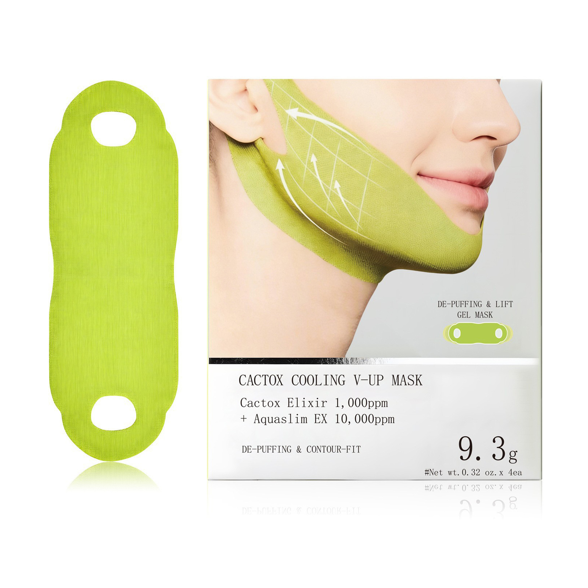 Cross-Border Cactox Green Bandage Cooling V-Up Mask Cactox Lifting Facial V-Shape Mask