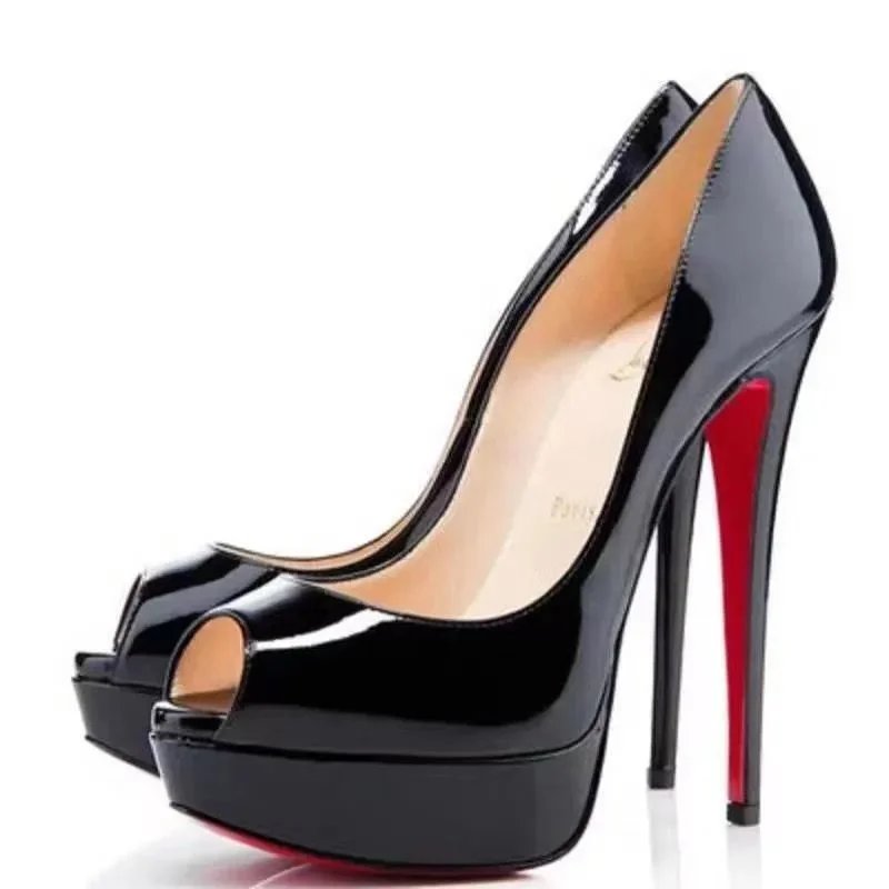 Christian Louboutin Peep-Toe Platform Heels
