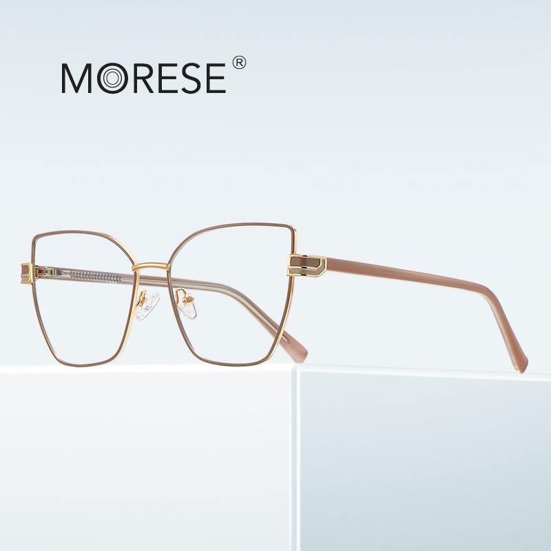 Tea pink fashion anti-blue glasses 3145CP slingshot gold frame big face hot girl with foreign trade optical frame