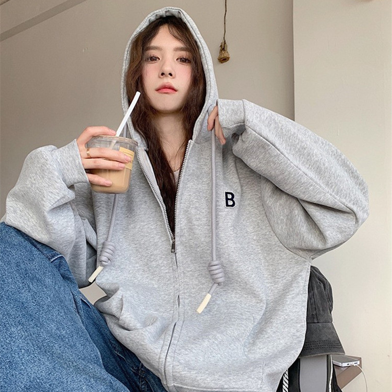 South Korea Dongdaemun new hooded sweater casual sportswear women's 2023 cross-border new fashion simple top fashion