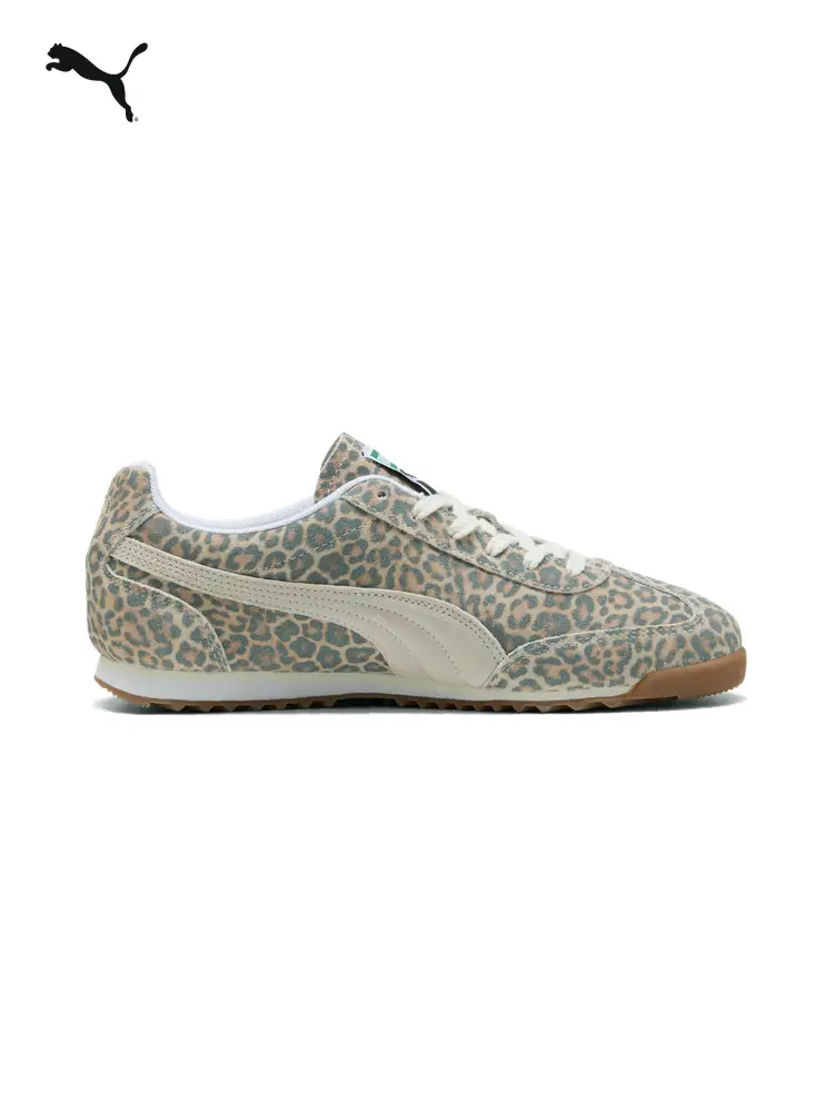[Thin-Soled Shoes] Retro Leopard Print Casual Sports Shoes for Men and Women Puma Arizona Leo 403045