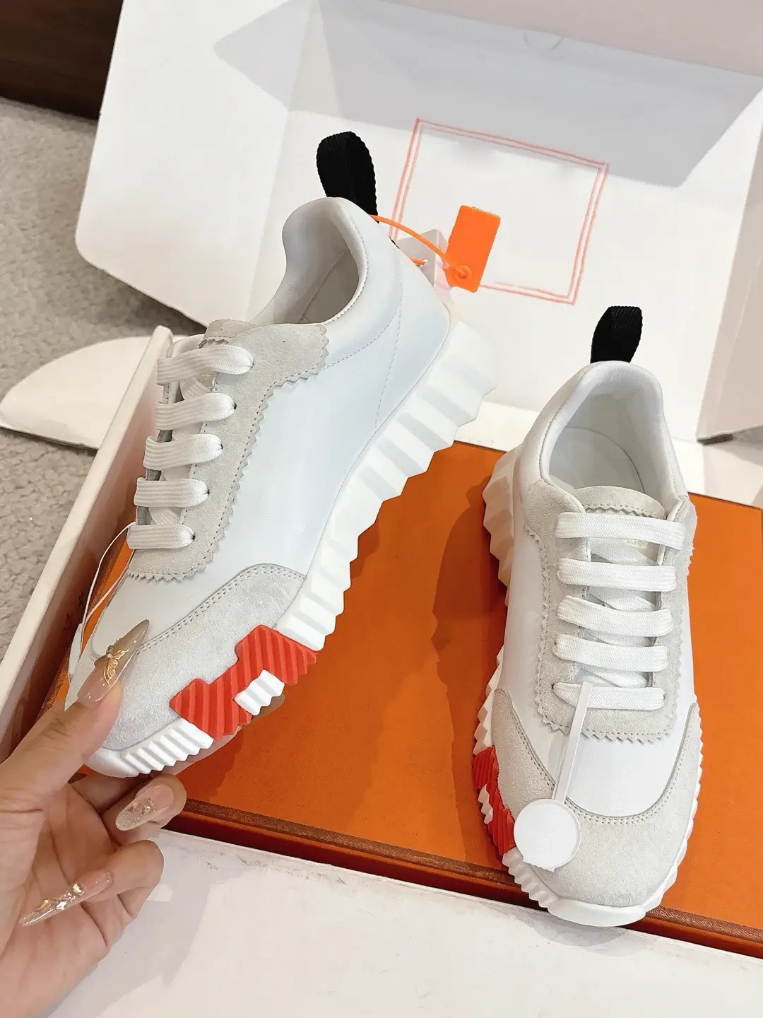 2026 Spring and Autumn New H Brand Couple Fashion Casual Shoes Genuine Leather Lightweight Thick-Soled Height-Increasing Sneakers Running Shoes for Men and Women