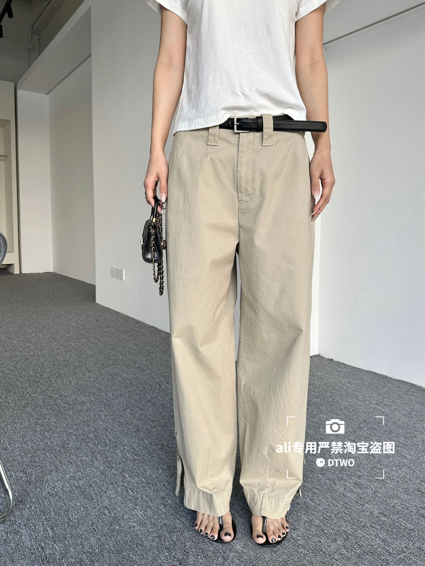 Dtwo Spring/Summer New Original Design Thirteen Lines Women's Wholesale Workwear Straight-Leg Casual Pants 610518