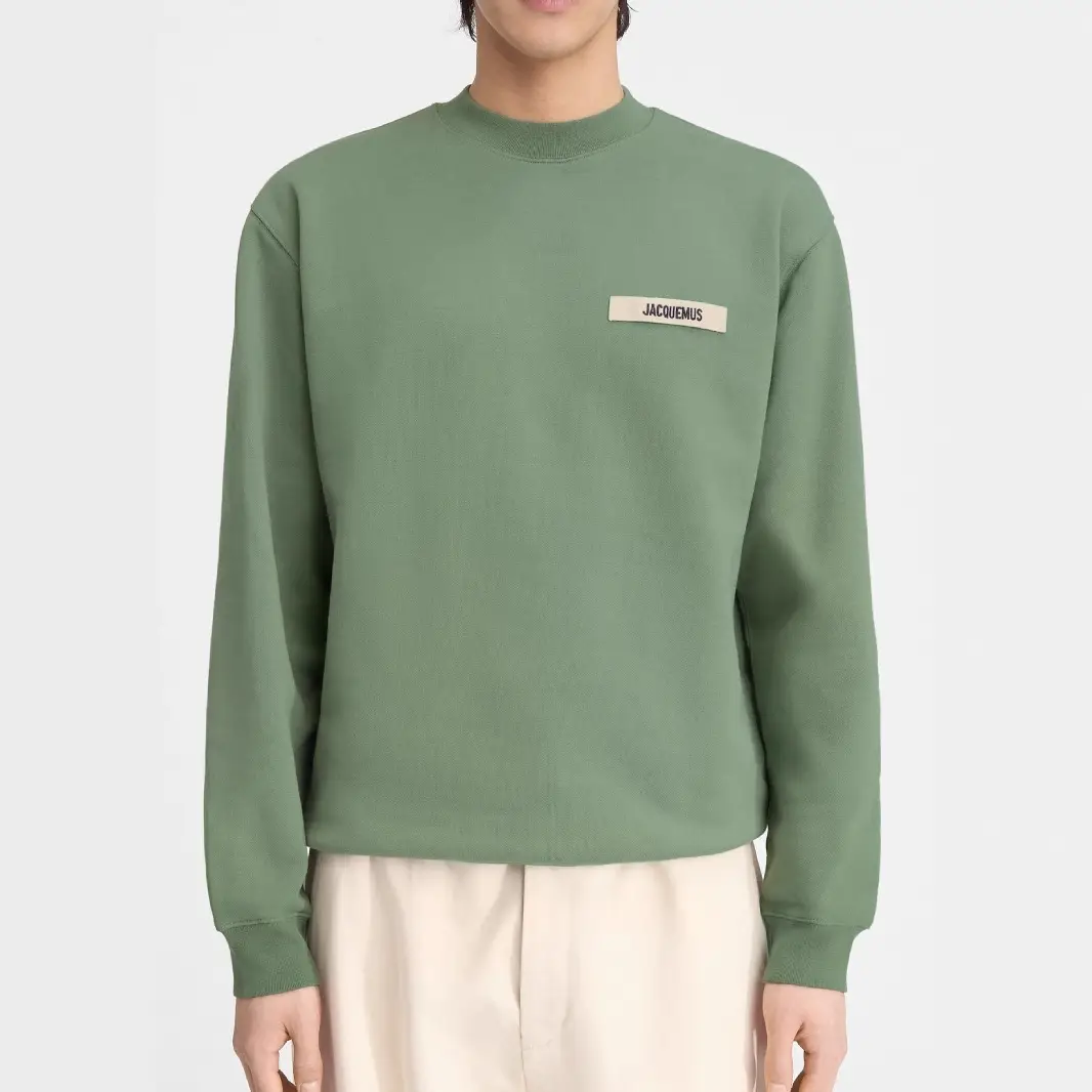 Cross-border 25 spring and fall jacquemus new men and women with the same paragraph round neck sweater loose long-sleeved pullover sports tops