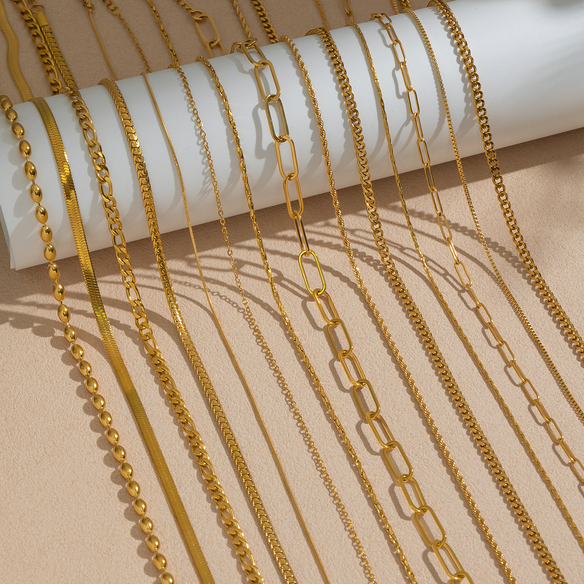 Minimalist Geometric Basic Fine Chain Necklace Stacking with Casual Daily Versatile Accessories for Women