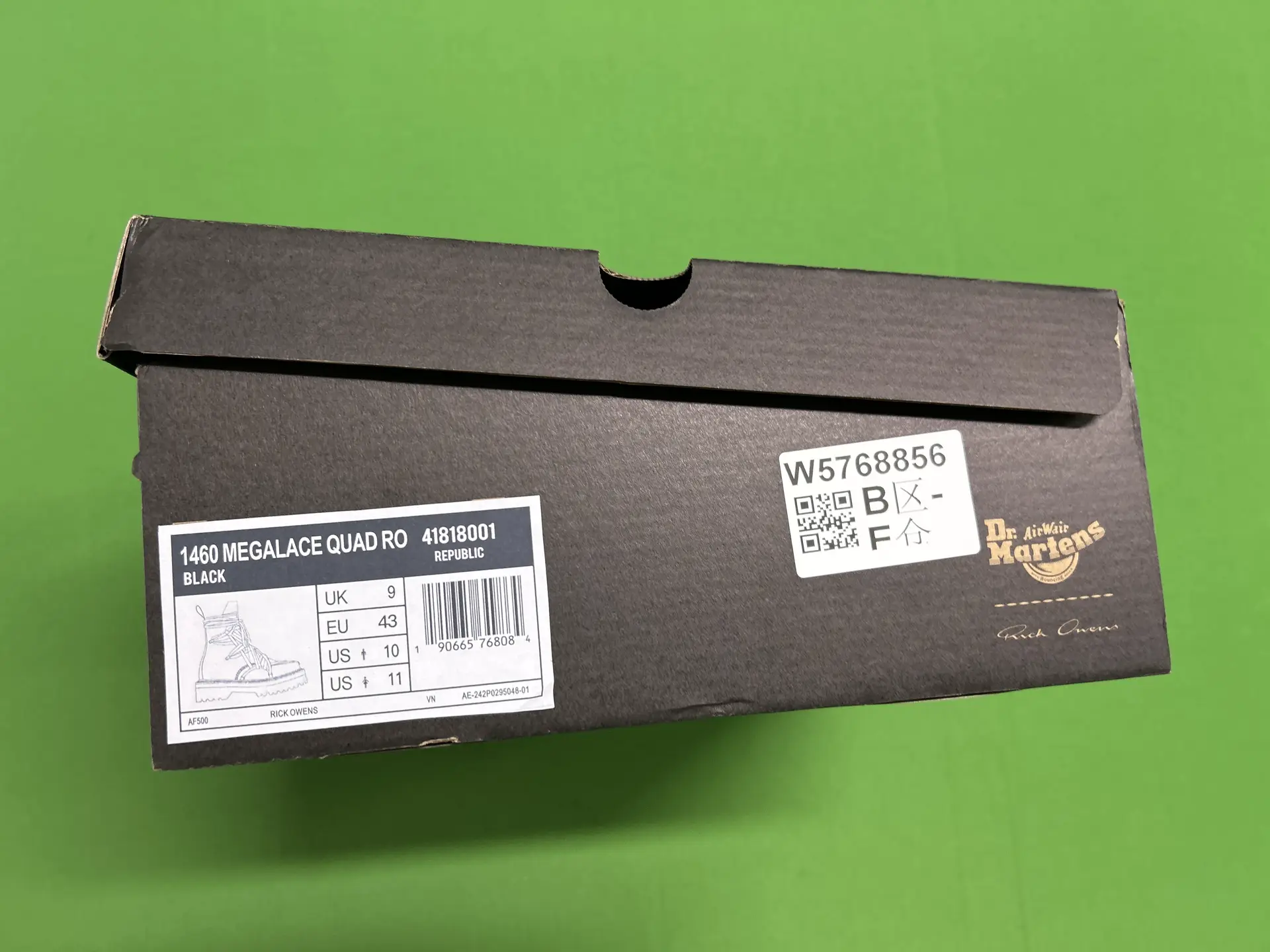 Dr. Martens 1460 Megalace Quad Ro Black Rick Owens
