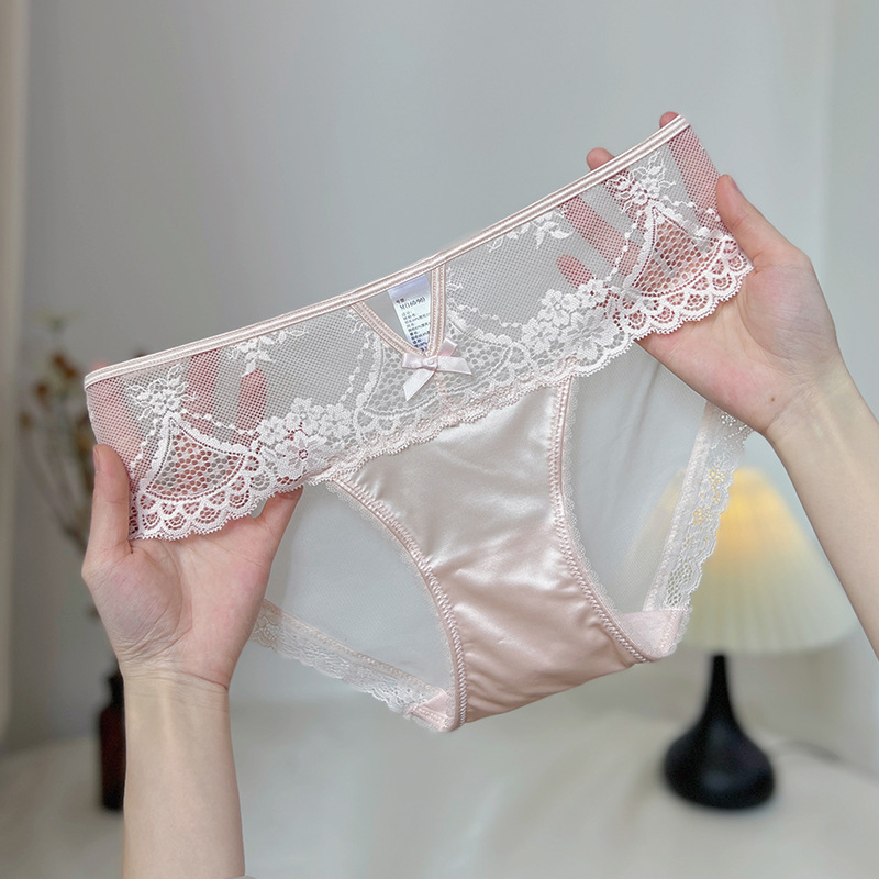 Haiyan Style Fairy Style Soft Waxy Women's plus size Lace Underwear Widened Seamless Jelly Waist Cotton Crotch chubby girl Shorts