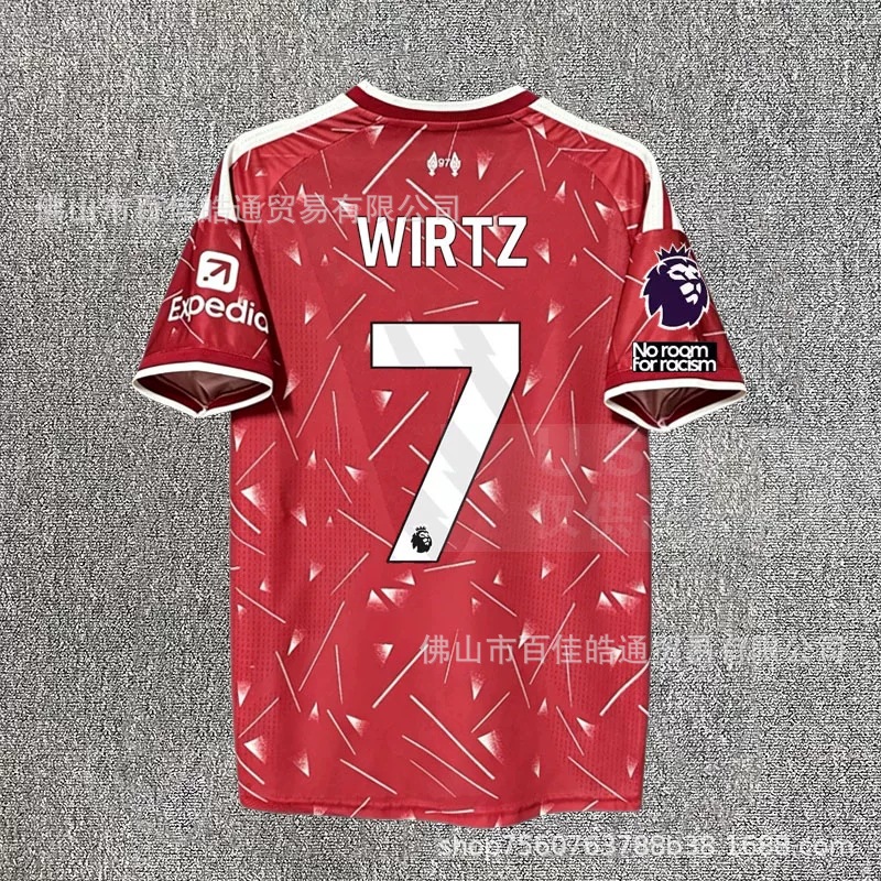 2627 Liverpool Jersey New Home Player Version Football Uniform Number 7 Wirtz Szoboszlai Salah