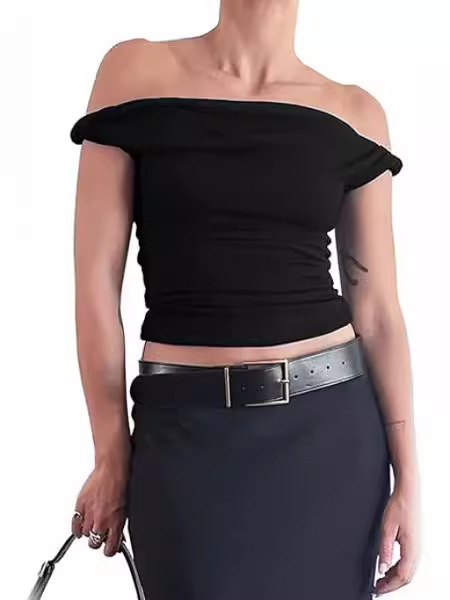 Cross-Border European and American Navel-Baring Tube Tops, High-End Summer Street Shoulder Straps, Milk Silk Camisole Women's Clothing