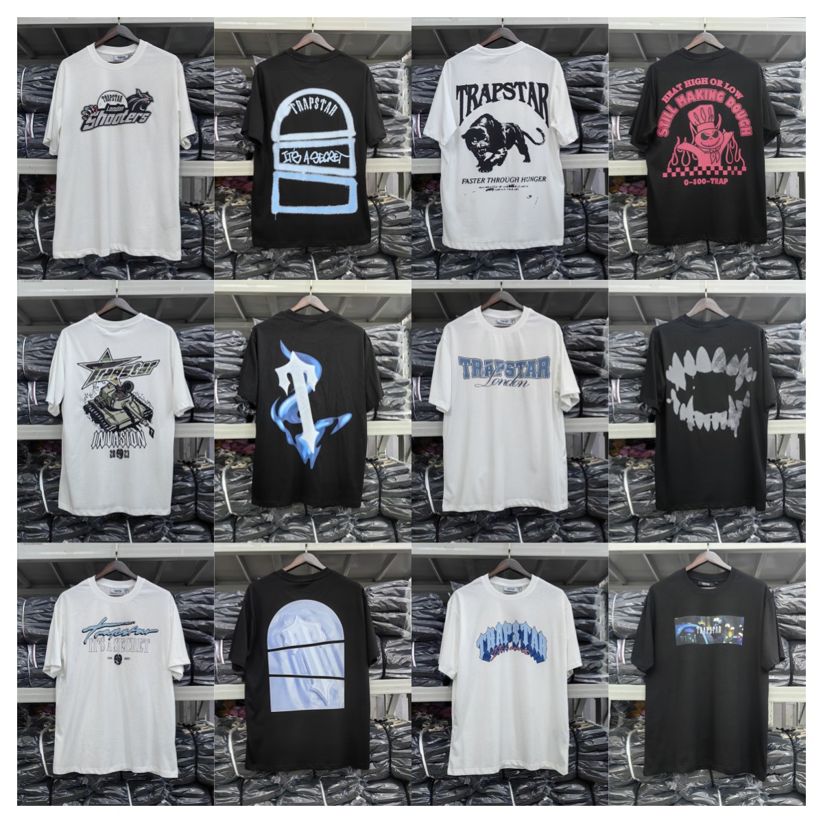 Cross-border Trapstar Summer New Loose Casual Instagram Street Students Trendy Cotton Short-sleeved T-shirt for Men and Women