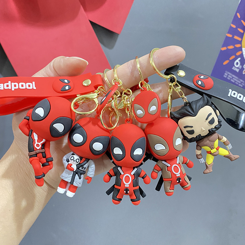 Cross-Border Deadpool Wolverine Keychain Doll Little Jerky Uncle Wolf Keychain Men's and Women's Bag Accessories Small Gifts Wholesale