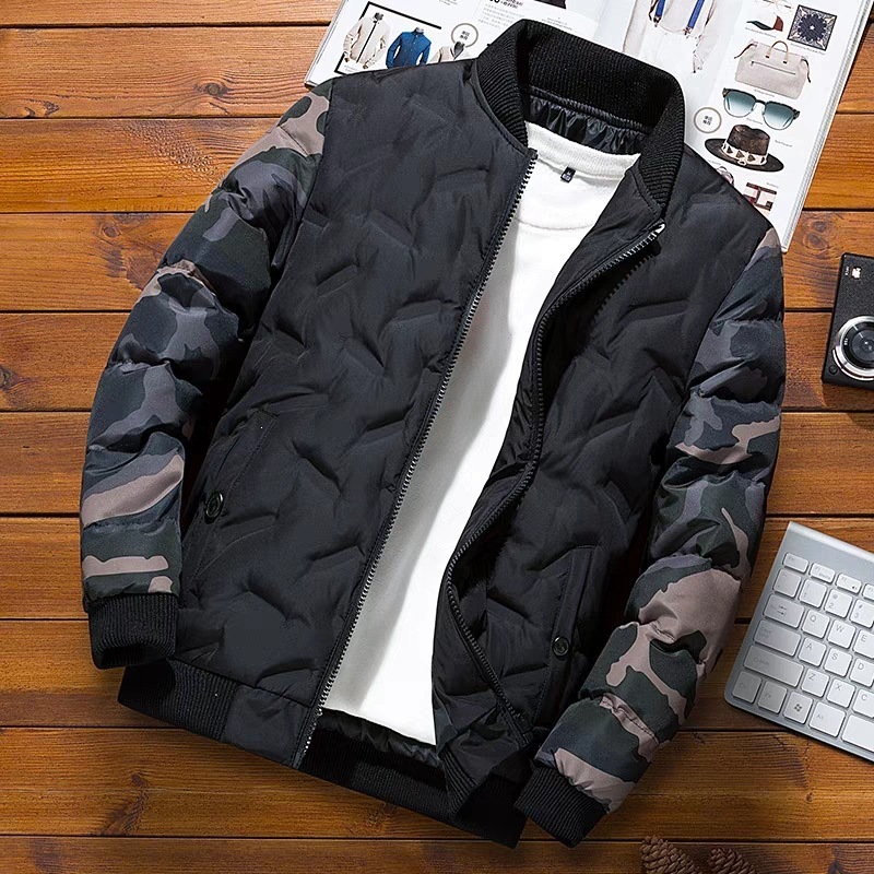 Men's Winter Japanese-Style Camouflage Baseball down Jacket Trendy Fashion Short Coat Wholesale