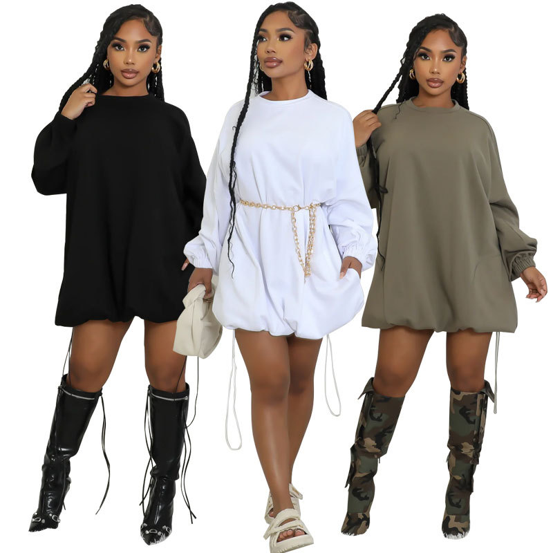 435 European and American foreign trade solid color sweater loose long sleeve spring and autumn women's clothing wholesale fashion casual Amazon
