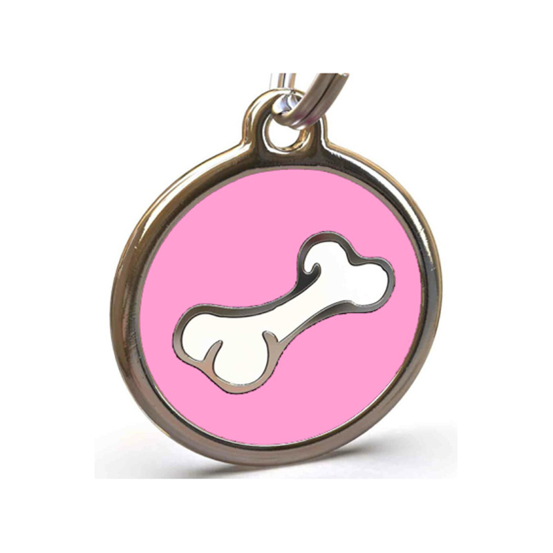 Factory Direct Supply Round Dog Bone Pet Cat Tag Two-Color Dog Tag Pet Identity Collar Accessories Pendant