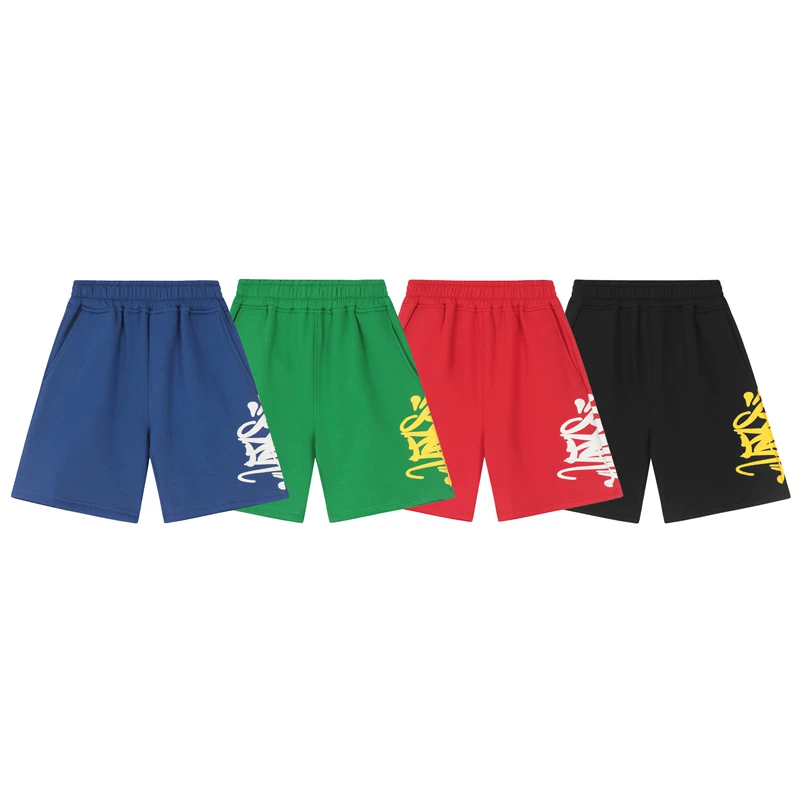 Correct version of Meishi Syna foam letter print Drill niche high street American men and women cropped pants summer