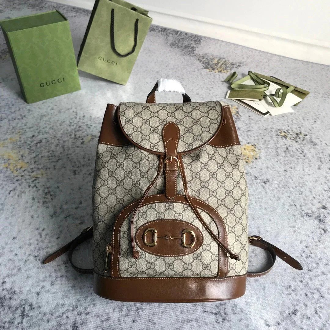 Gucci GG Monogram Horsebit Backpack
