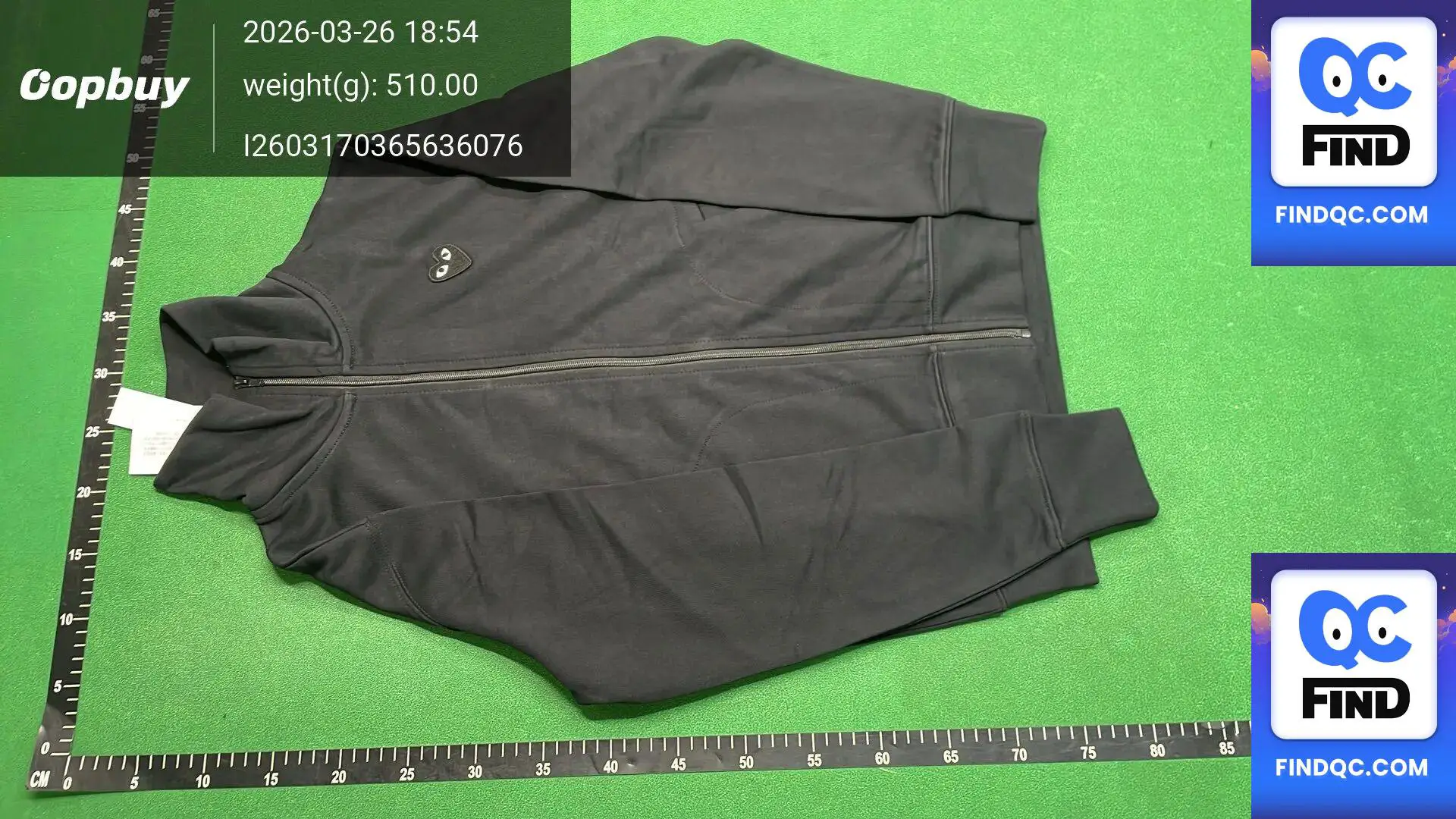 Comme des Garçons Play Black Zip-Up Hoodie