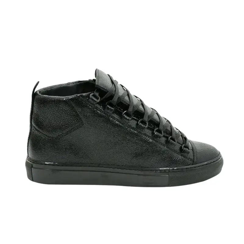In-Stock 2025 New European Fashion Trendy Shoes for Students, Paris Retro Business Genuine Leather High-Top Casual Men's Shoes