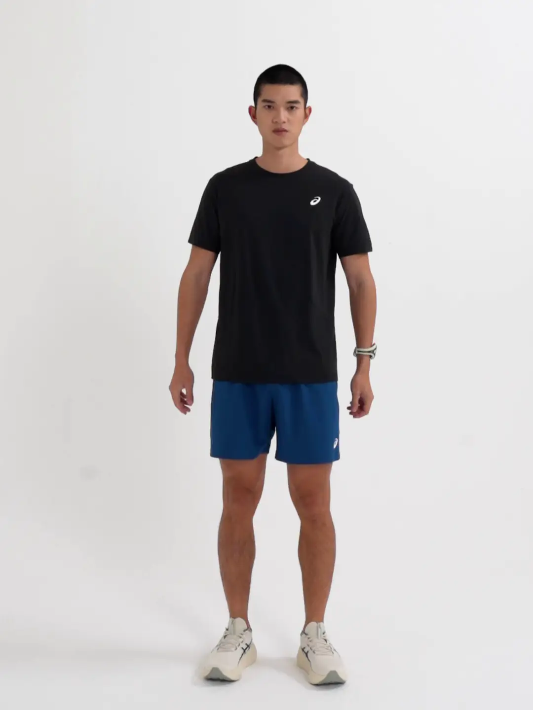 Asics New arrival Men's Moisture-Absorbing and Quick-Drying Running Short-Sleeves T-Shirt Plaid Breathable Reflective Sports Short-Sleeves