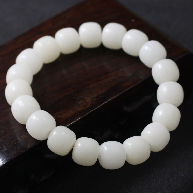 Factory wholesale White Jade Bodhi hand string around the finger soft text play beads rosary beads for men and women couples bracelet jewelry Bodhi root