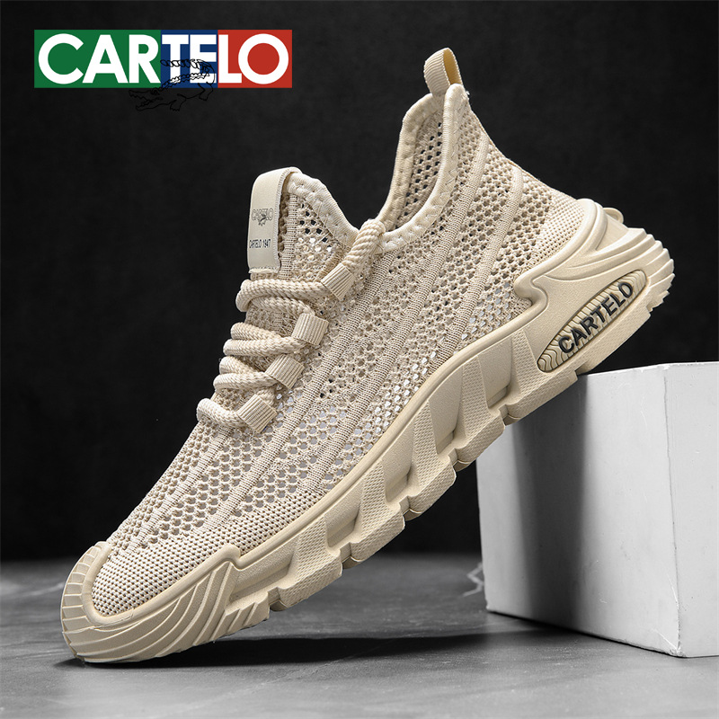 Cardile Crocodile Mesh Shoes Men's Sports Shoes Thick-Soled Casual Workwear Style Shoes Low-Top Dad Shoes Men's Summer