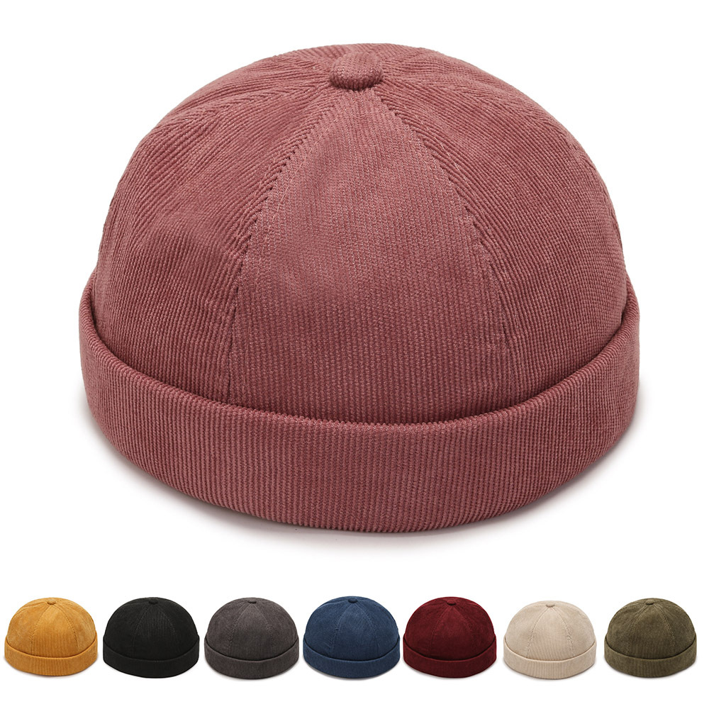 New Style Hat Trendy Melon Hat Japanese Style Beanless Landlord Hat Women's Spring and Autumn Retro Hip Hop Hat Fashion Round Hat Casual