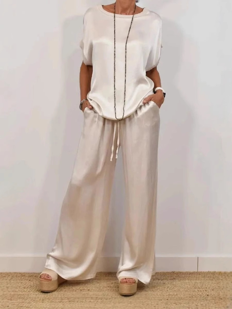 Spring and summer 2025 new cross-border foreign trade Amazon independent station trend loose shirt wide leg trousers casual suit