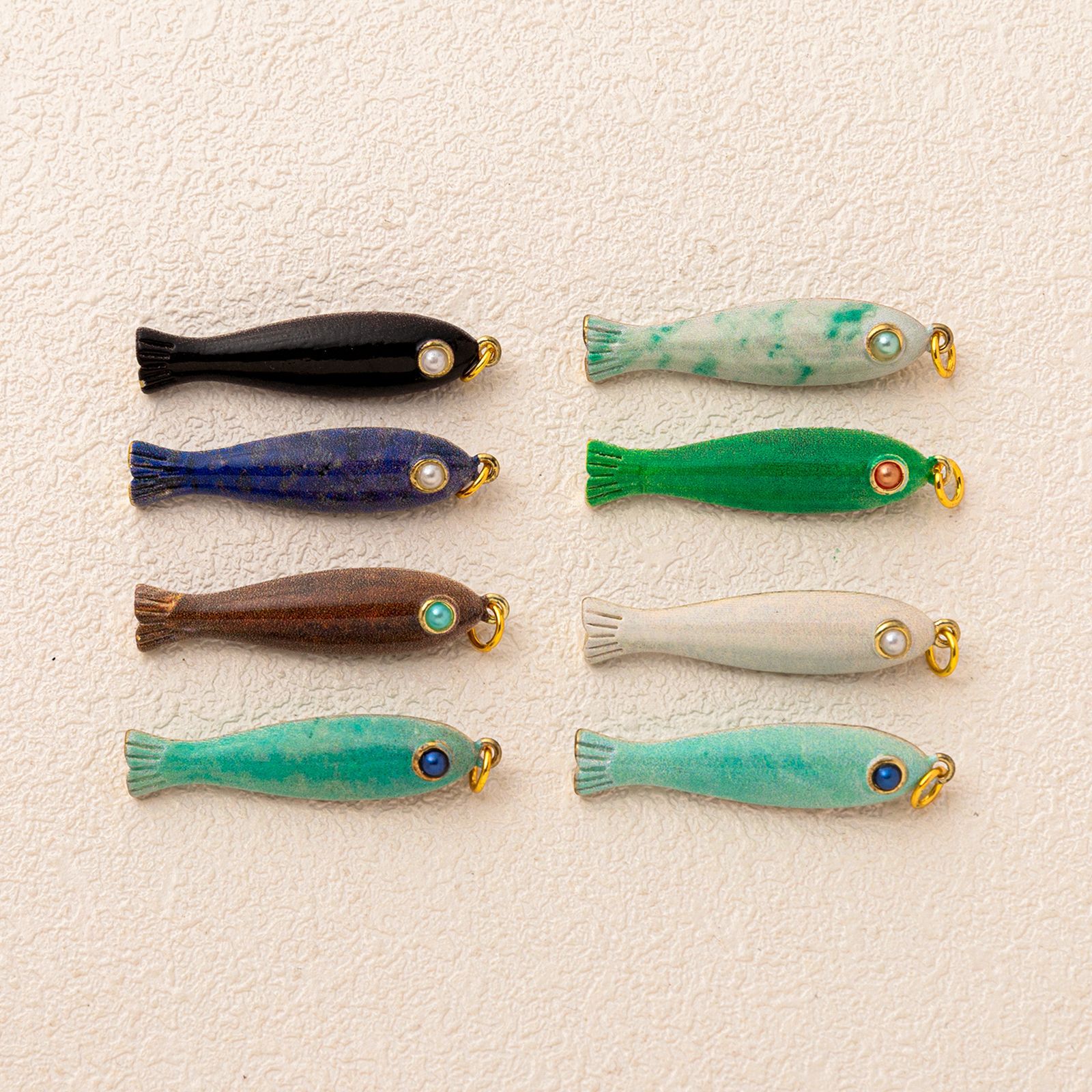 European and American Cross-Border New Summer Beach Series Colorfulful Fish Pendant DIY Series Copper渡14K Gold Color Retention
