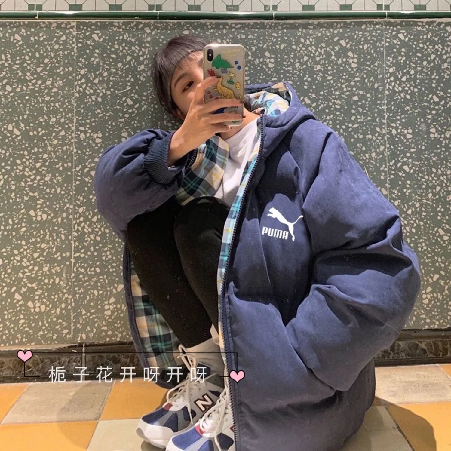【两面穿】彪马保暖棉袄宽松休闲BF风韩版面包服加厚学生男女潮