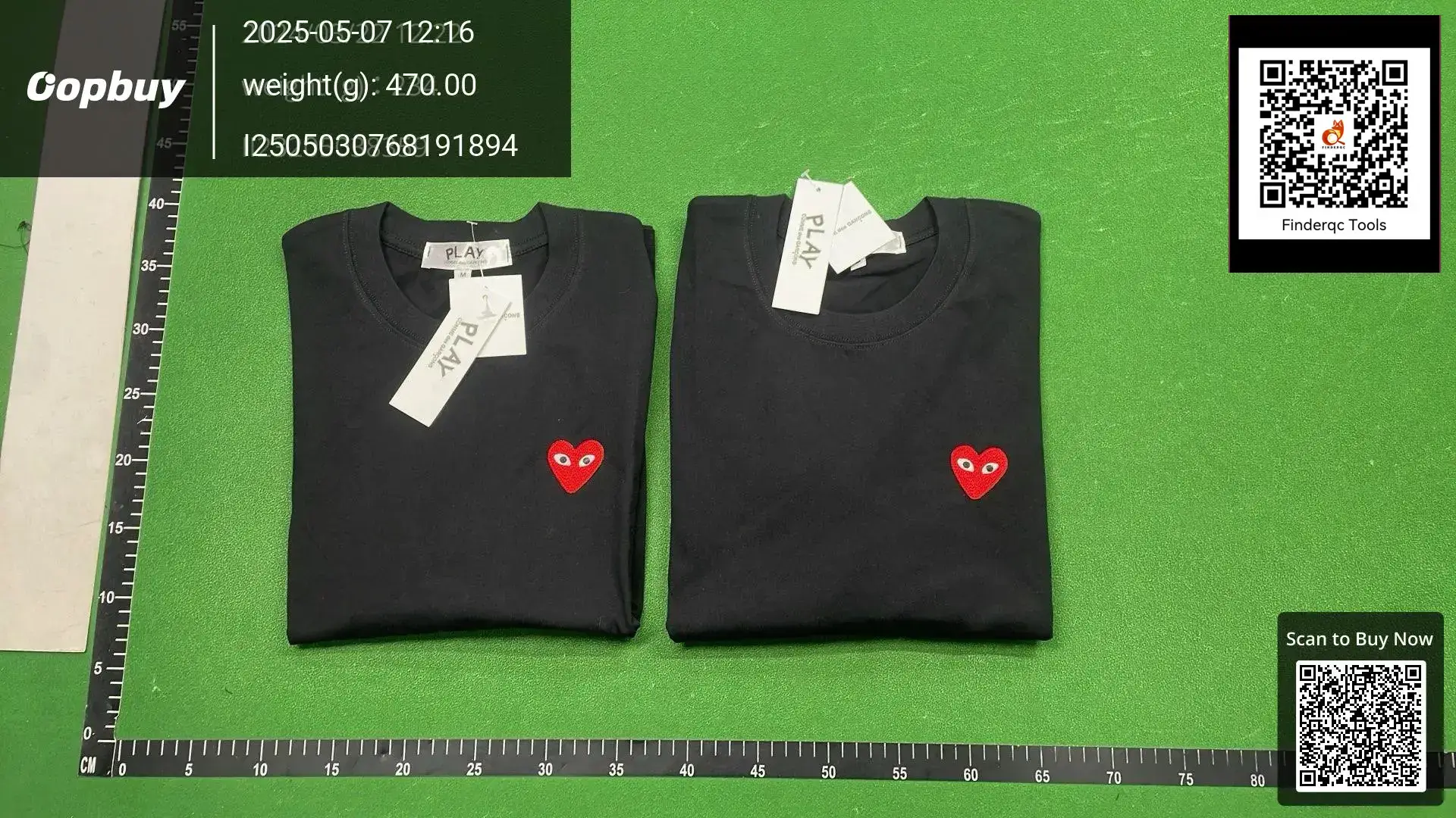 Comme des Garçons PLAY Embroidered Heart Black T-Shirt