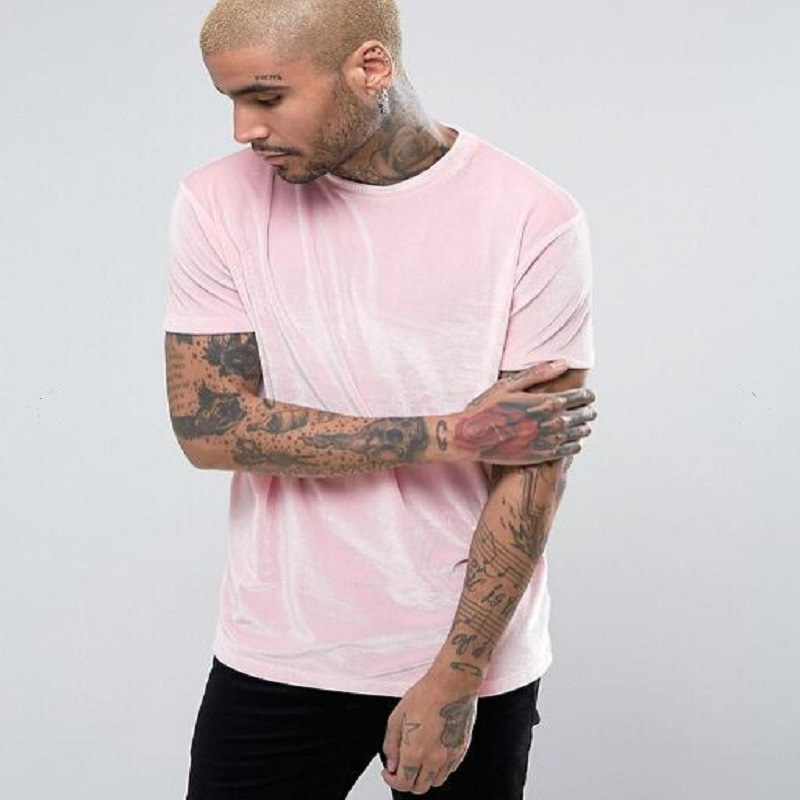 Spring 2024 New Velvet Short-sleeved T-shirt Europe and America Cross-border Velvet Crewneck Base Shirt plus size Top 14 Color