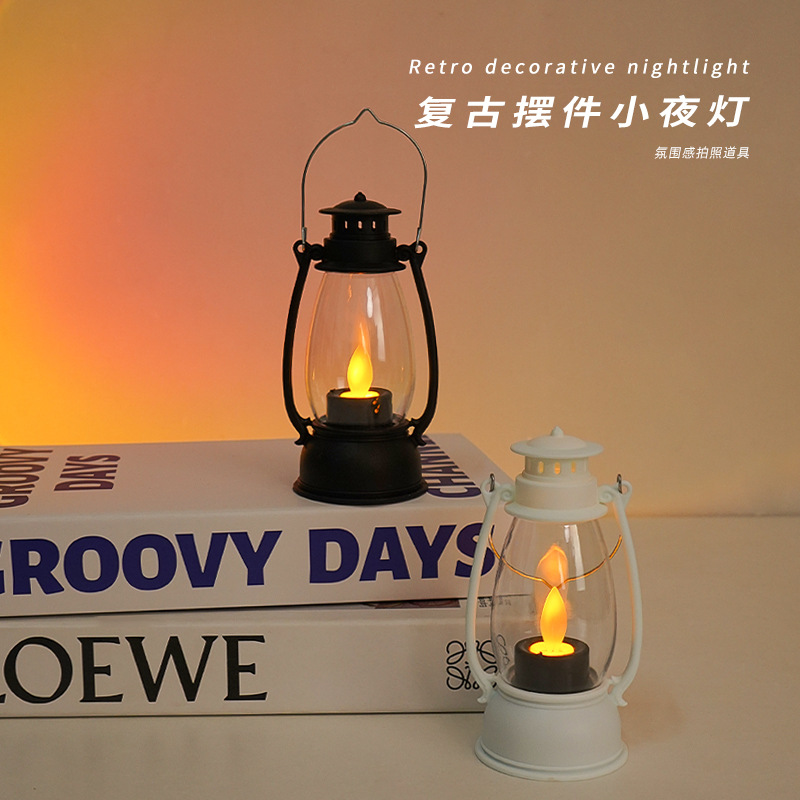Retro swing candle small horse lamp led electronic candle lamp bedroom bedside night light decorative atmosphere lamp ornaments