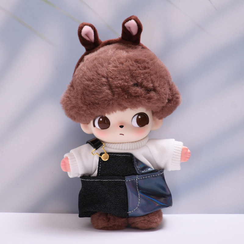 Only baby clothes] DIMOO WORLD plush pendant clothes baby clothes jeans double spell suspenders suit