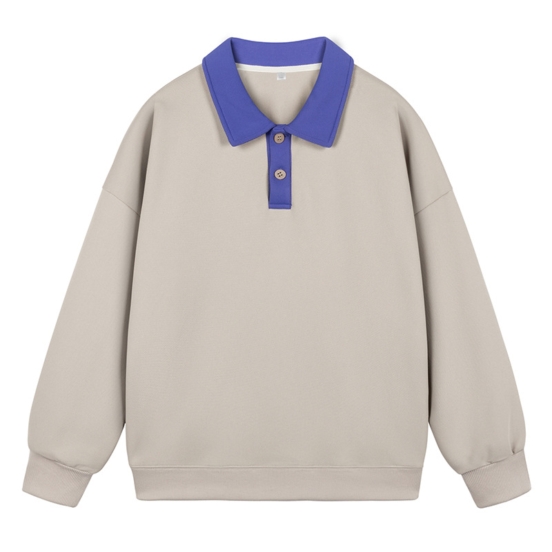 [Two-opening recommend] Hong Kong-style Youth Long-sleeved Sweater POLO Shirt Men's Pullover Collar Spring and Autumn Casual Loose