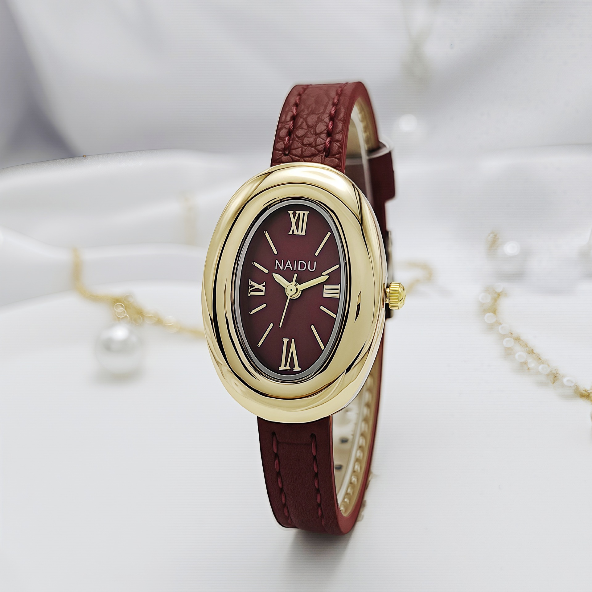 Ankora Red Women's Watch Live Broadcast Popular Second-Hand French Retro Women's Gold Internet Celebrity Belt Wholesale Cross-Border Hot-Selling Model