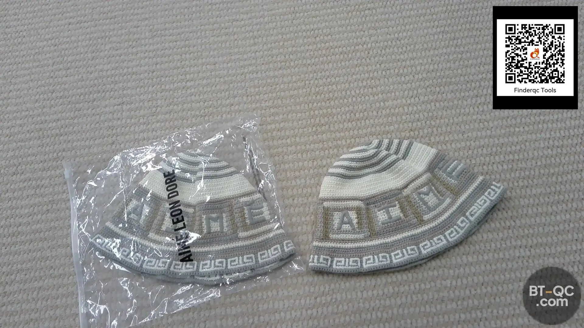 Hand-Woven Aime Leon Dore Niche Style Alphabet Knitting Bucket Hat Mediterranean Old Money Style Fall and Winter