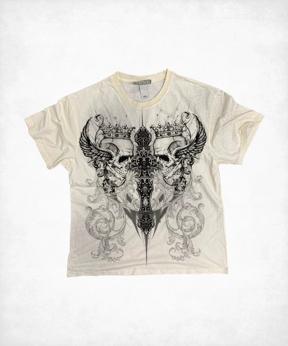 Affliction Amekaji Subculture Xtreme Couture Dark Skull Vintage Short-Sleeve T-Shirt