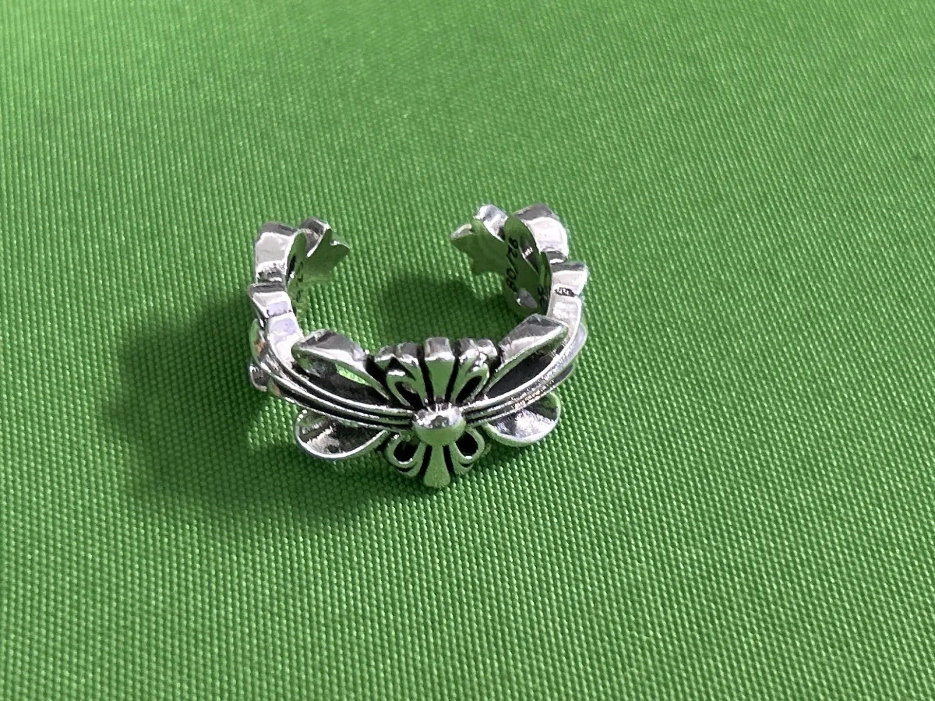 Ch Trendy Brand Crowe Vintage Classic Punk Cross Open Ring S925 Sterling Silver Unisex